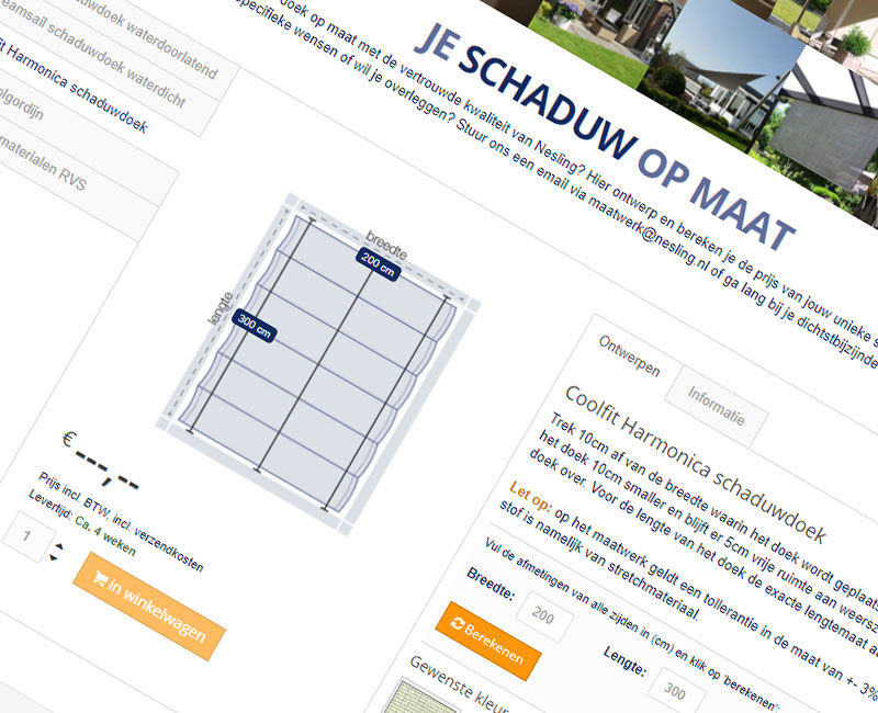 nesling,maatwerk,applicatie,schaduwdoeken